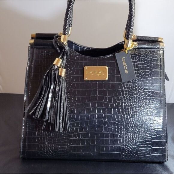 BEBE NATALIE MICRO CROCO  SHOPPER CROSSBODY BAG - Picture 6 of 15